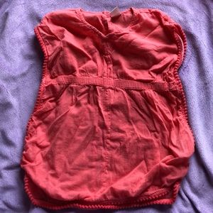 Lightweight coral Pom Pom cover up toddler girl